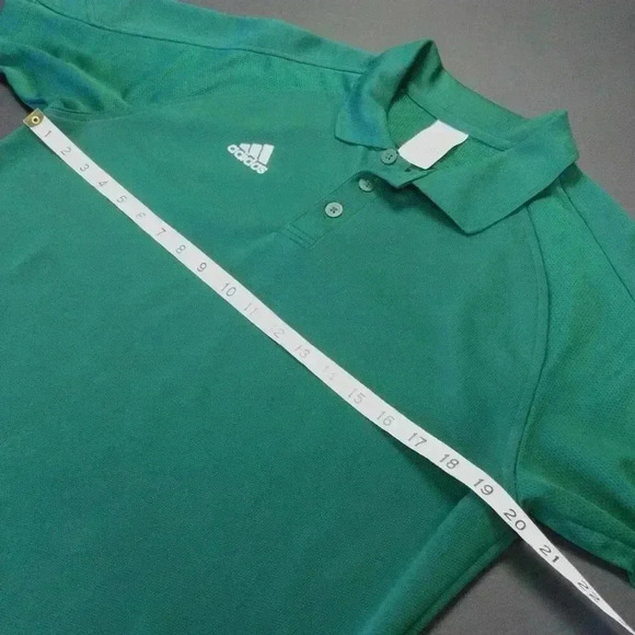 Adidas Mens Green Collared Short Sleeve Football Dri-Fit Polo Shirt Small - Picture 4 of 10